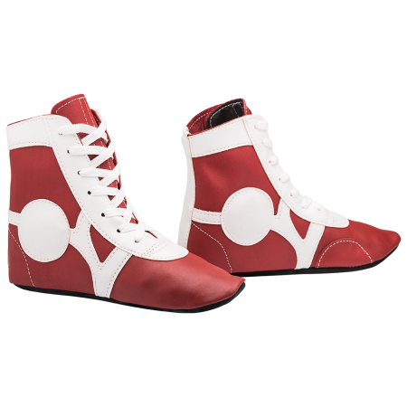 Купить Обувь для самбо SM-0102, кожа, красный Rusco в Белоярском 