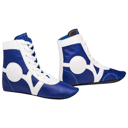 Купить Обувь для самбо SM-0102, кожа, синий Rusco в Белоярском 
