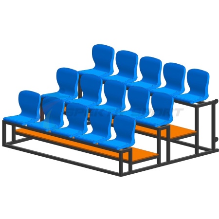 Купить Трибуна мобильная 3 ряда сиденья пластиковые на 15 мест в Белоярском 